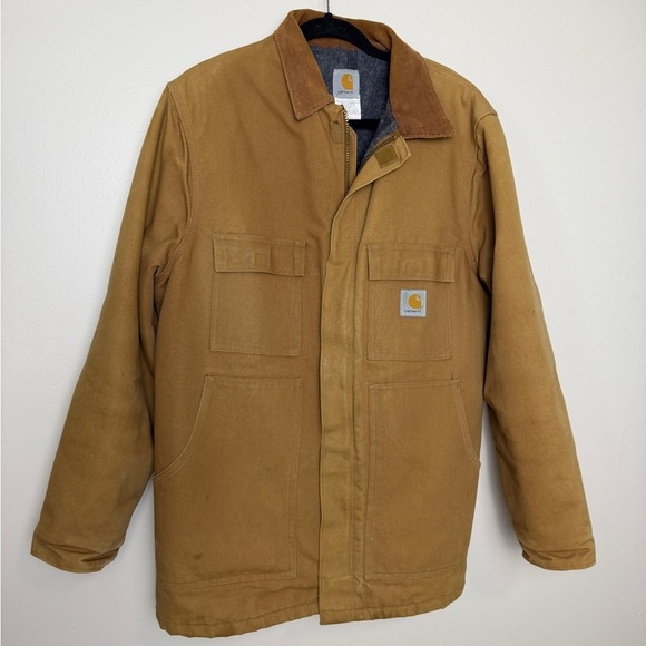 Carhartt Other - Vintage Y2K CARHARTT CO4 BRN Jacket Mens 44 Brown Canvas Barn Chore pockets coat